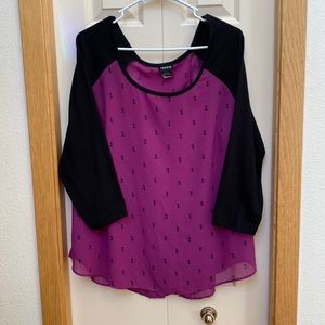 Torrid Purple Sheer Cat Shirt
